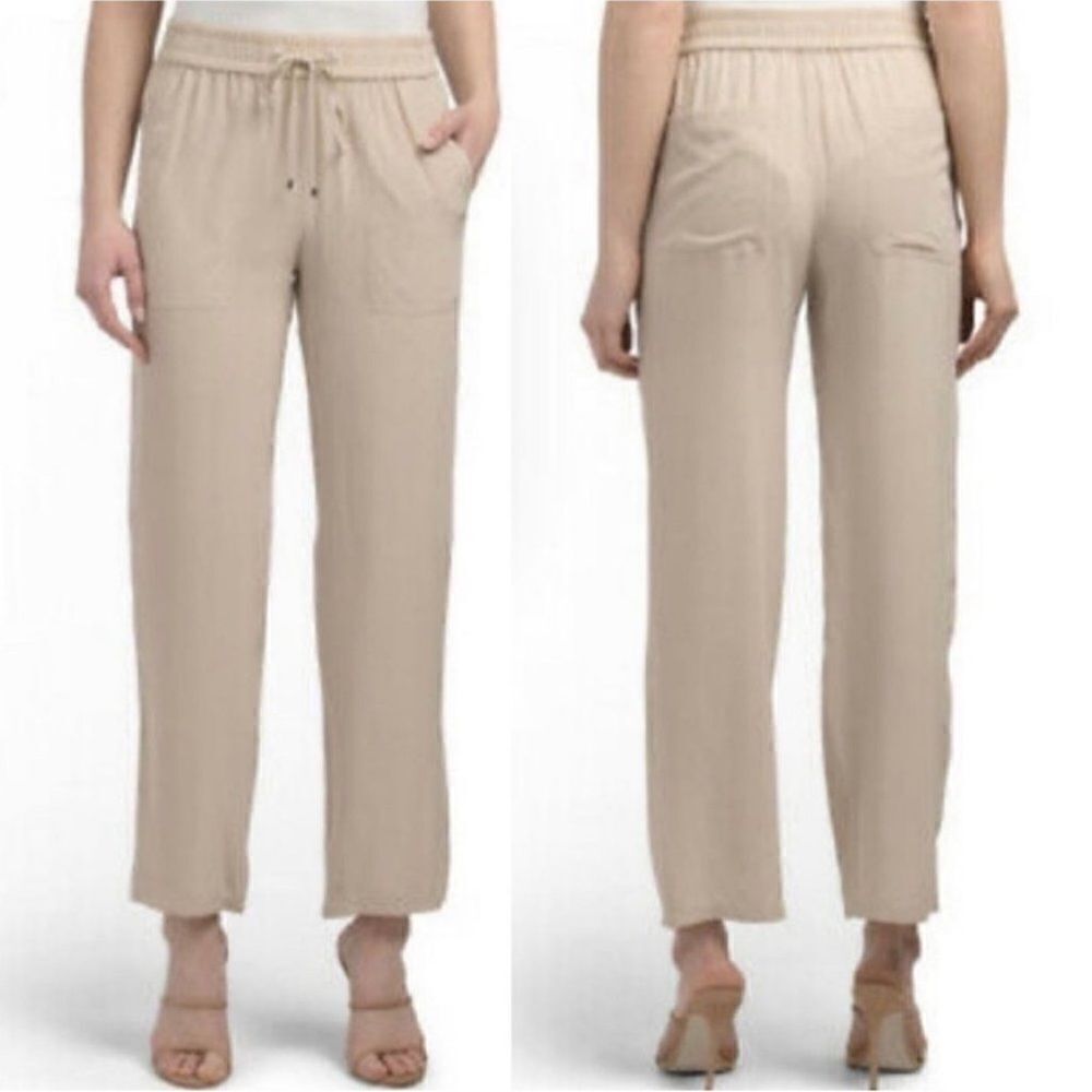 Theory Cortland Summer Silk Pants Light Barley  100% Silk